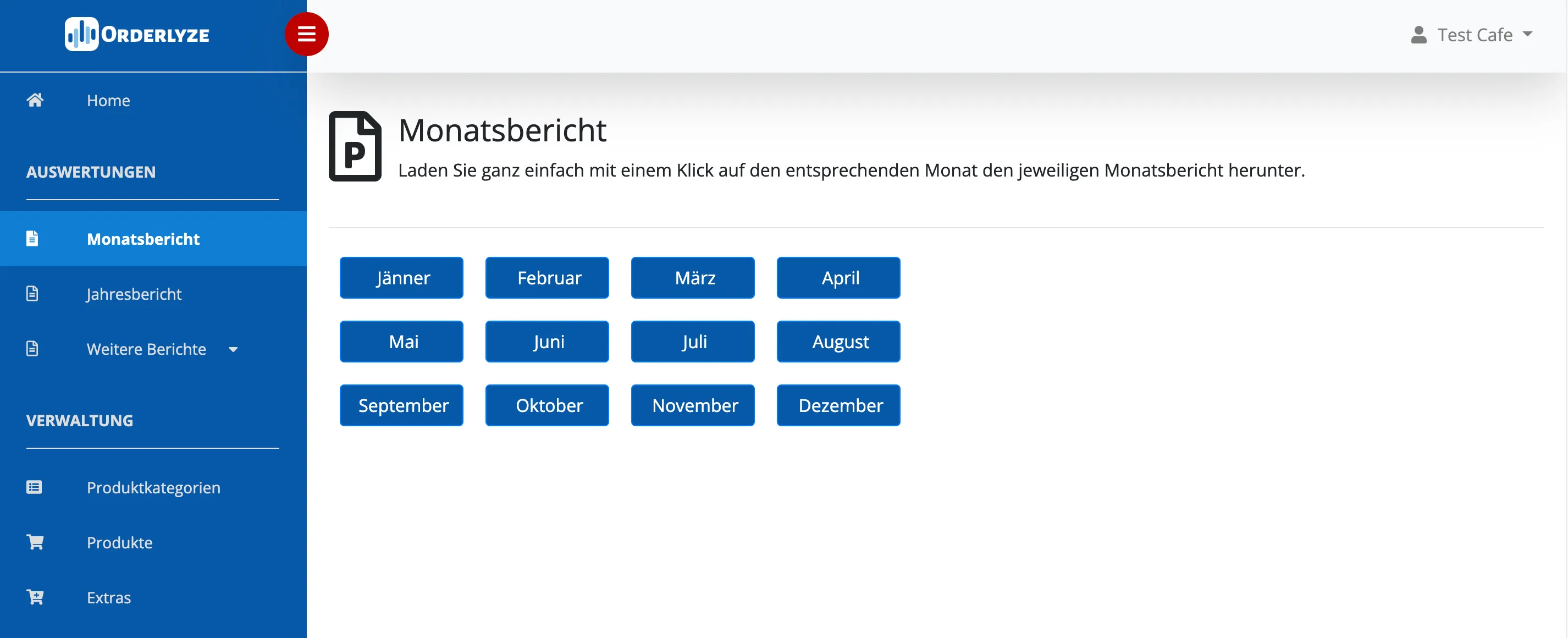 Produktberichte und Auswertungen in orderlyze web